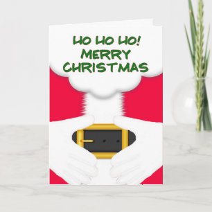 HoHoHo Frohe Weihnachten! Santa mit Händen auf dem Feiertagskarte
