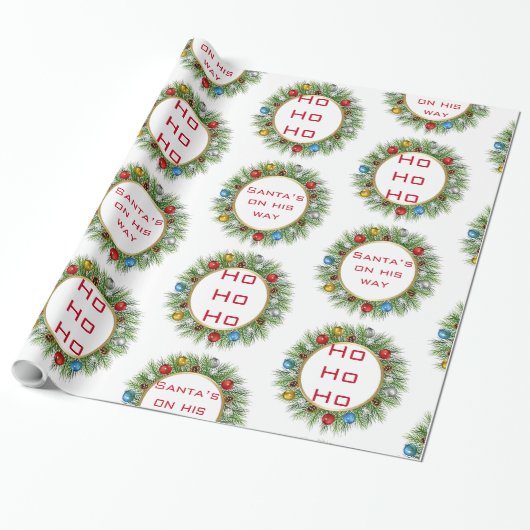 HoHoHo Glossy Christmas Wrapping Paper Geschenkpapier (Ungerollt)