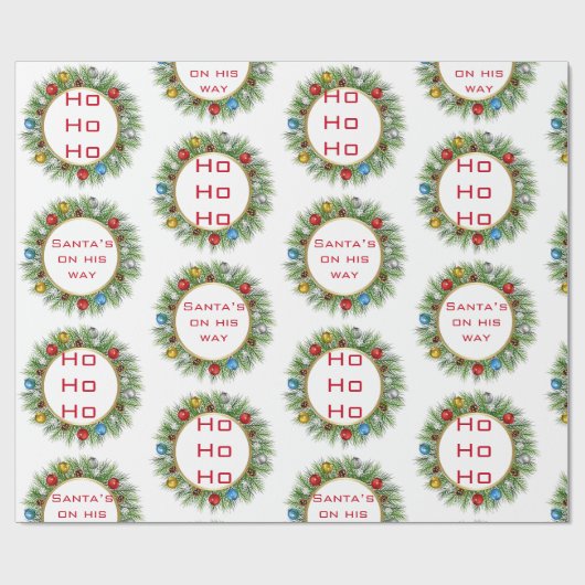 HoHoHo Glossy Christmas Wrapping Paper Geschenkpapier (Flach)