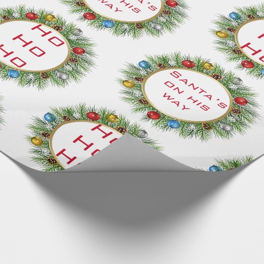 HoHoHo Glossy Christmas Wrapping Paper Geschenkpapier (Ecke)