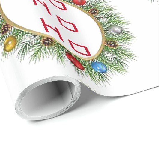 HoHoHo Glossy Christmas Wrapping Paper Geschenkpapier (Rolleneckpunkt)