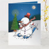 Hohoho Merry Christmas. Feestdagen Kaart Karte (Gelbe Blume)