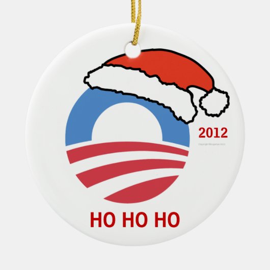 HoHoHo Obama personalisierte Verzierung Keramikornament (Vorne)