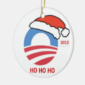 HoHoHo Obama personalisierte Verzierung Keramikornament (Links)