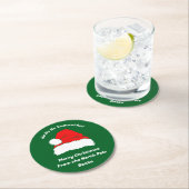 Hohoho Santa Hat Merry Christmas Xmas Runder Pappuntersetzer (Vor Ort)