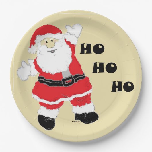 HoHoHo Santa Pappteller (Vorderseite)