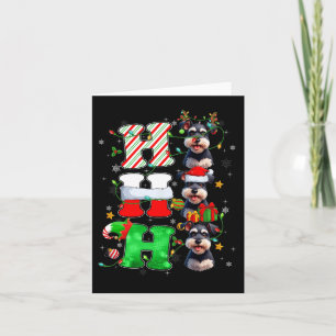 Hohoho Schnauzer Hund Santa Elf Hut Rentier Weihna Karte