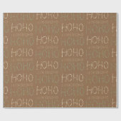 Hohoho Weihnachten warmes Mocha-Braun  Geschenkpapier (Flach)