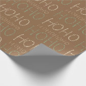 Hohoho Weihnachten warmes Mocha-Braun  Geschenkpapier (Ecke)