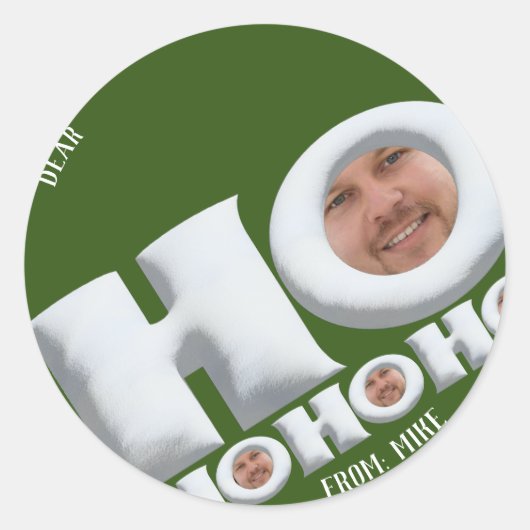 HOHOHOHO! Funny Papa Gesicht Weihnachtsgeschenke S Runder Aufkleber (Vorderseite)