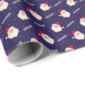 HOHOHOHO Santa Claus auf dem Navy Blue Geschenkpapier (Rolleneckpunkt)