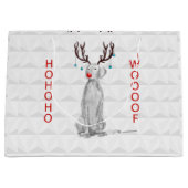 HOHOHOWOOOF WEIMARANER GESCHENK-TASCHE GROßE GESCHENKTÜTE (Vorderseite)