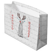 HOHOHOWOOOF WEIMARANER GESCHENK-TASCHE GROßE GESCHENKTÜTE (Rückseite Schrägansicht)