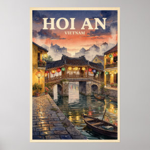 Hoi An Vietnam Vintage Reise Poster