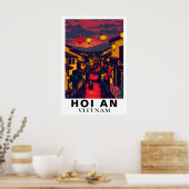 Hoi An Vietnam Vintage Travel Lanterns Poster (Küche)