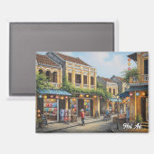 Hoi An Vietnam Vintage Travel Magnet (Vorderseite/Rückseite)