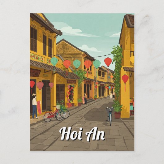 Hoi An Vietnam Vintage Travel Postkarte (Vorderseite)