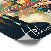 Hoi Vietnam Art Vintage Reise Illustration Poster (Ecke)