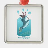 HOIHO YELLOW MIT AUGEN PENGUIN SWIMMING ORNAMENT AUS METALL (Vorne)