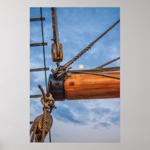 Hoist und Jib Segelboot Poster