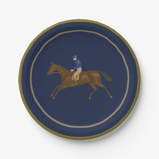 Hoity Toity Derby Party Plates, Navy Pappteller (Vorderseite)