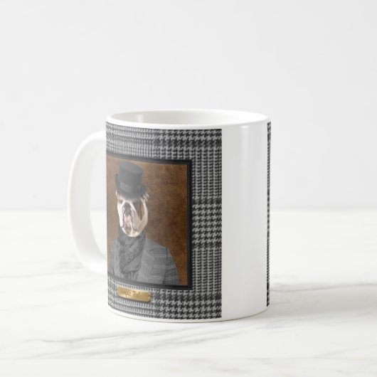 Hoity Toity House Maßgeschneiderte Dapper Bulldog- Kaffeetasse (Vorderseite Links)