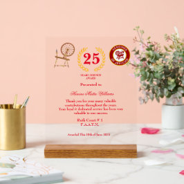 HOJ Years Services Award Acrylschild