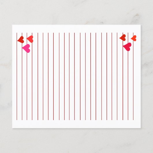 hoja de papel con renglones rojos y corazones (Rückseite)