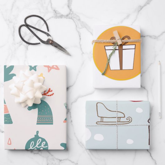 Hoja De Papel De Regalo christmas reindeer Geschenkpapier Set (Vorderseite)