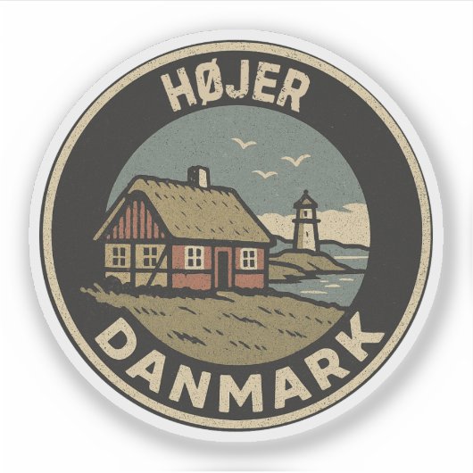 Højer, Dänemark Danmark Aufkleber (Vorderseite)