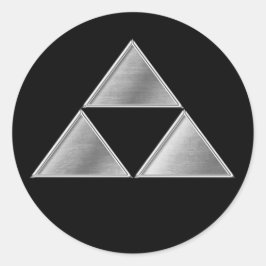 Hojo Clan Kamon Silver Chrome Runder Aufkleber