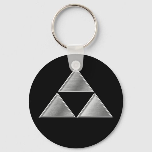 Hojo Clan Kamon Silver Chrome Schlüsselanhänger (Vorderseite)