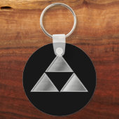 Hojo Clan Kamon Silver Chrome Schlüsselanhänger (Vorderseite)