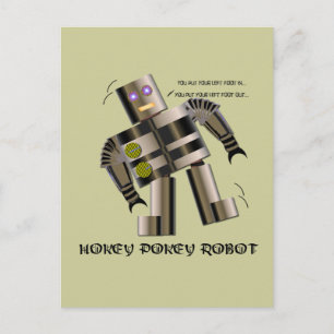 Hokey Pokey Robot Postkarte