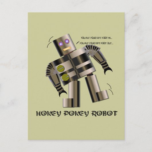 Hokey Pokey Robot Postkarte (Vorderseite)