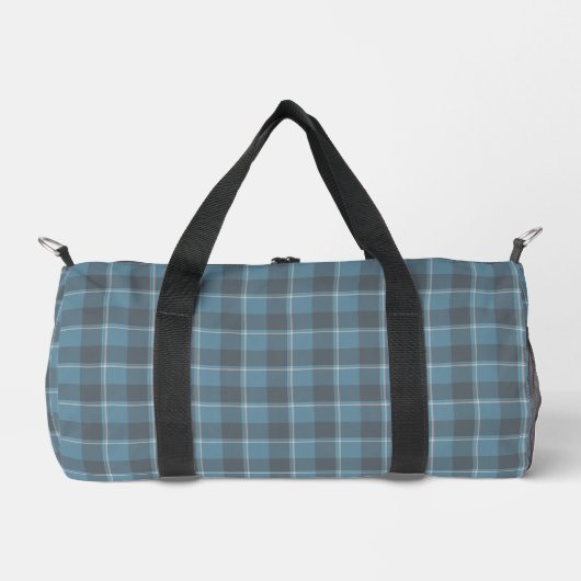 Hoki Blue and Shuttle Gray Plaid Duffle Bag (Vorderseite)