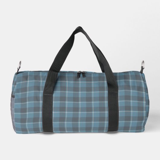 Hoki Blue and Shuttle Gray Plaid Duffle Bag (Rückseite)