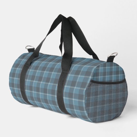 Hoki Blue and Shuttle Gray Plaid Duffle Bag (Rechte Ecke)