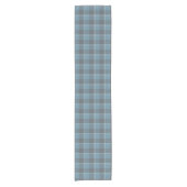 Hoki Blue and Shuttle Gray Plaid Kurzer Tischläufer (Vorderseite)