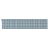 Hoki Blue and Shuttle Gray Plaid Kurzer Tischläufer (Horizontal)