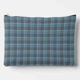 Hoki Blue and Shuttle Gray Plaid Zubehörtasche