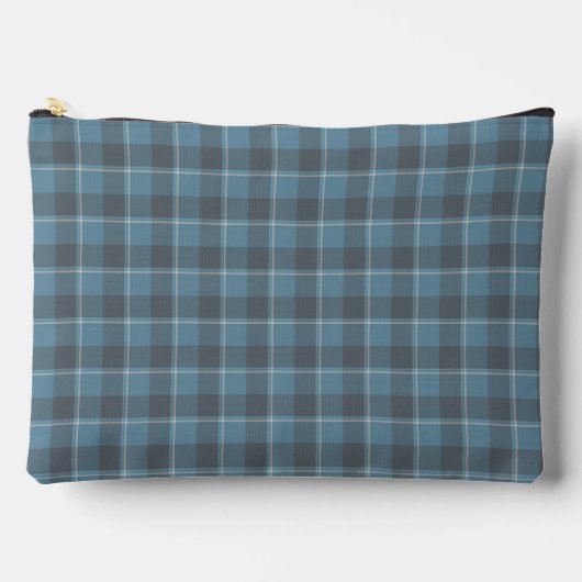 Hoki Blue and Shuttle Gray Plaid Zubehörtasche (Vorderseite)