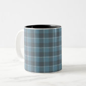 Hoki Blue and Shuttle Gray Plaid Zweifarbige Tasse (Vorderseite Links)