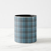 Hoki Blue and Shuttle Gray Plaid Zweifarbige Tasse (Mittel)