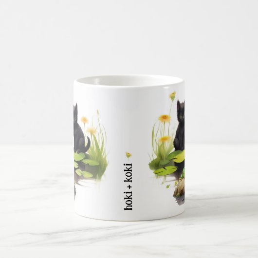 Hoki & Koki Black Kittens Besichtigung der Tasse P (Mittel)