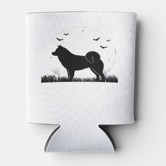 Hokkaido Dog � Halloween Moon Silhouette Classic T Dosenkühler (Vorderseite)