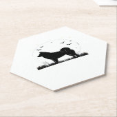 Hokkaido Dog � Halloween Moon Silhouette Classic T Untersetzer (angewinkelt)