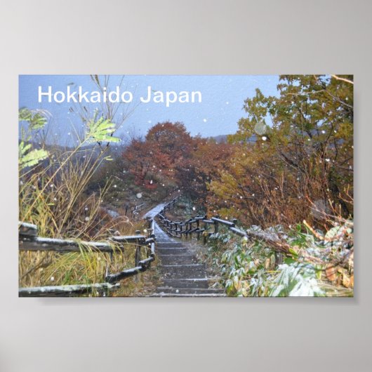 Hokkaido Japan Erster Schneefall Poster (Vorne)