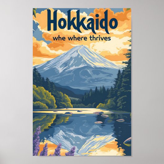 Hokkaido Japan Vintage Kunstreise Poster (Vorne)