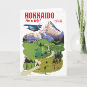 Hokkaido japan Vintages Vintages Reiseplakat Feiertagskarte